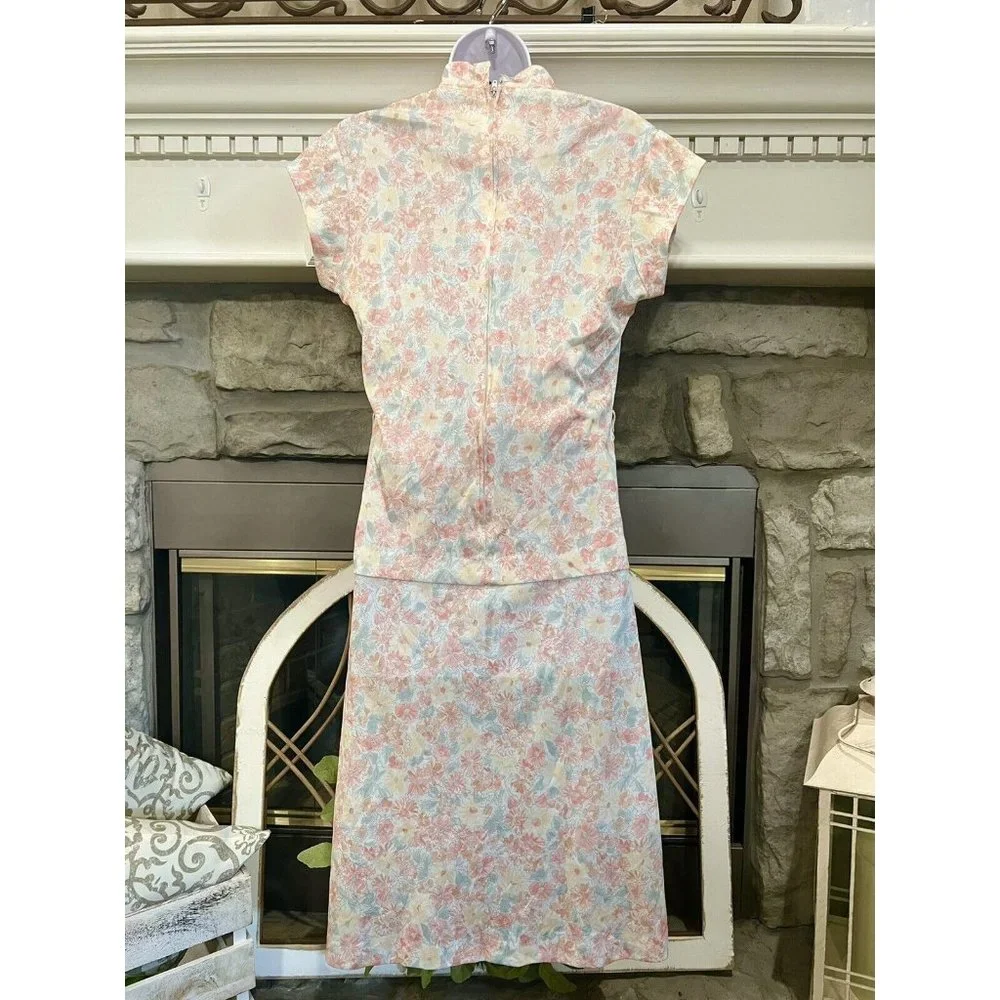 Vtg 70s 80s Liberty Floral Matching‎ Skirt & Top Sz M/L Pastel Cottagecore